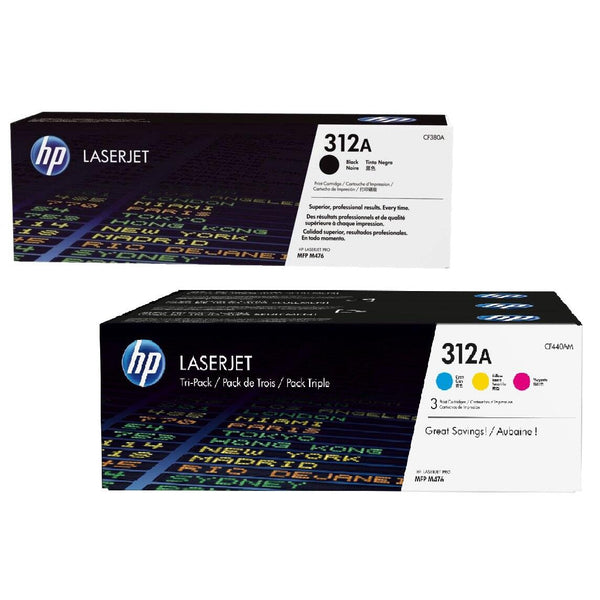 Lot de 4 toners HP Original 312A cyan, magenta, jaune, noir (CF380A, CF440AM)