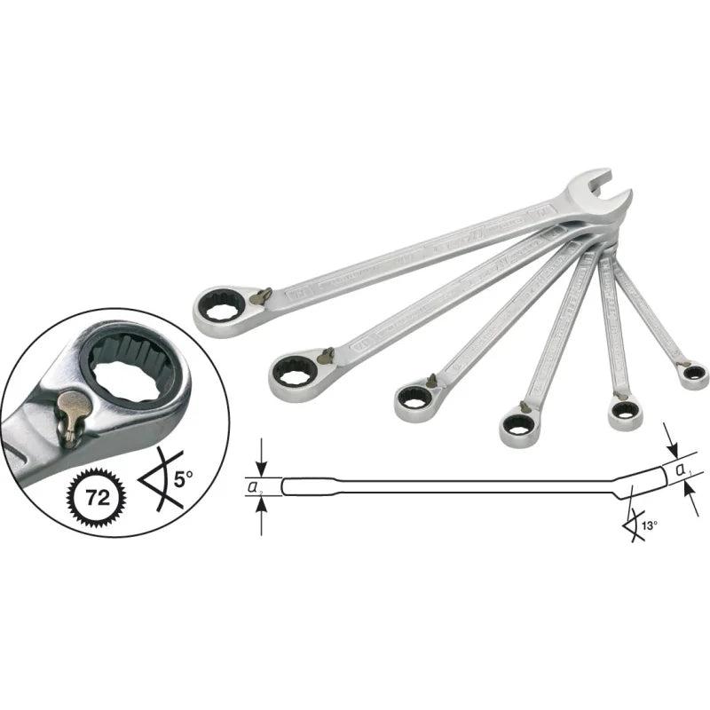 HAZET Knarren Ring-Maulschlüssel Satz 606/6-1