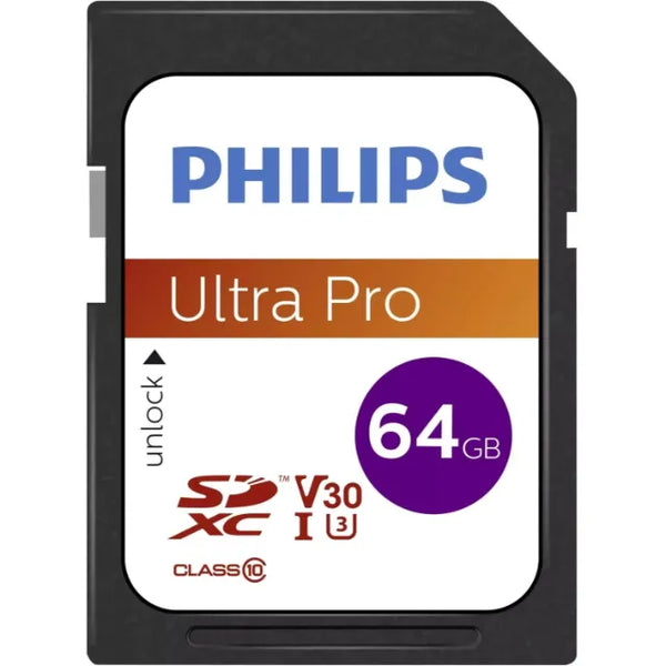 Carte Philips SDXC 64 Go Classe 10 UHS-I U3 V30 A1