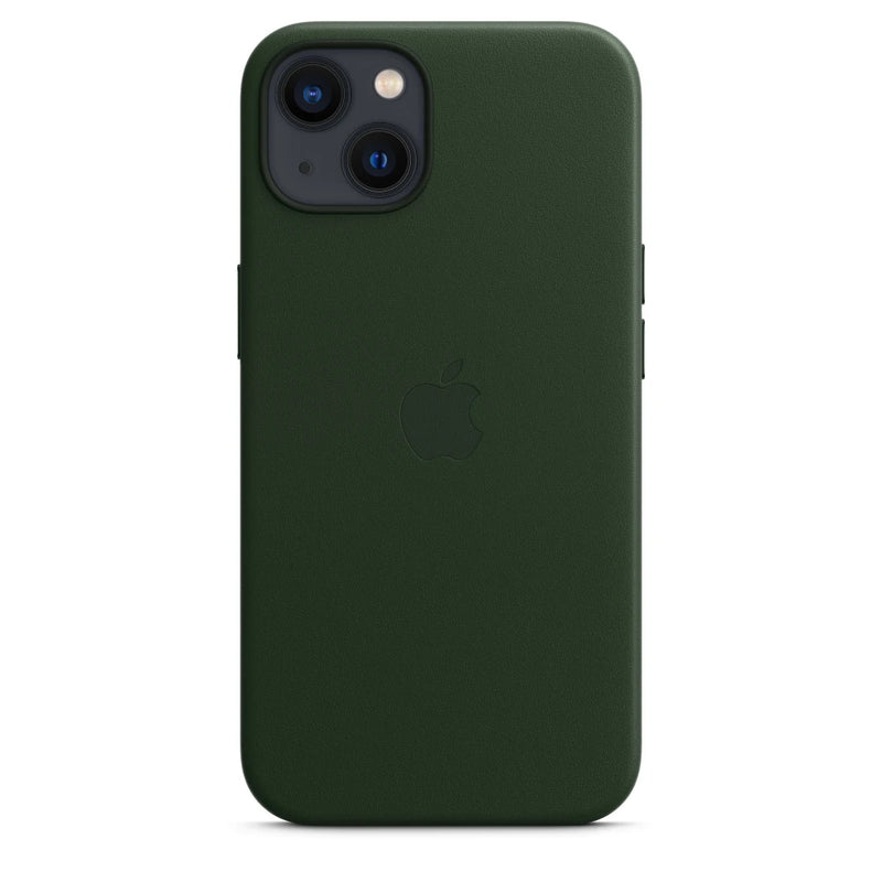Étui en cuir Apple avec MagSafe (iPhone 13) Noir Vert