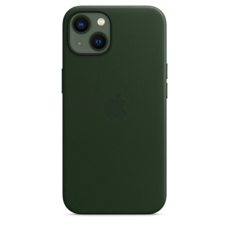 Étui en cuir Apple avec MagSafe (iPhone 13) Noir Vert
